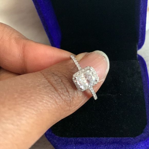 Certified 1CT Radiant Cut Moissanite Ring - Picture 10 of 10